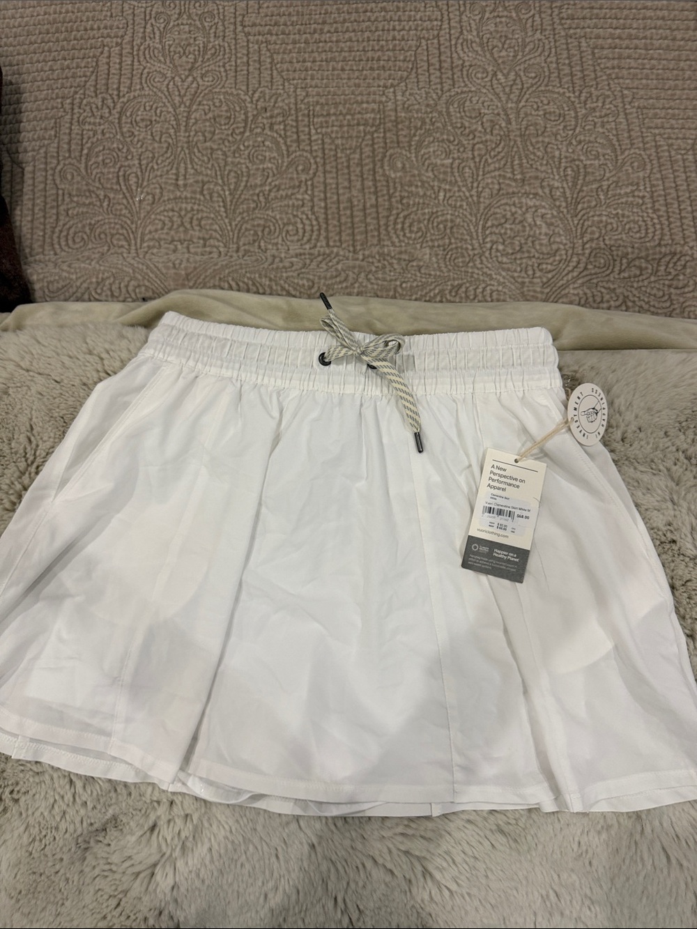 Vuori White Circle Skirt with Drawstring Waist